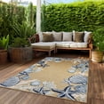 thumbnail image 1 of Ox Bay Elise 7'9" x 9'9" Beige Sea Shells and Coral Performance Indoor/Outdoor Area Rug, 1 of 9