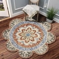 thumbnail image 1 of Ox Bay Ella 4' Round Rust Distressed Medallion Indoor Area Rug, 1 of 9