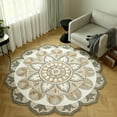 thumbnail image 1 of Ox Bay Ella 6' Round Silver Gray/Ivory Floral Wool Indoor Area Rug, 1 of 7