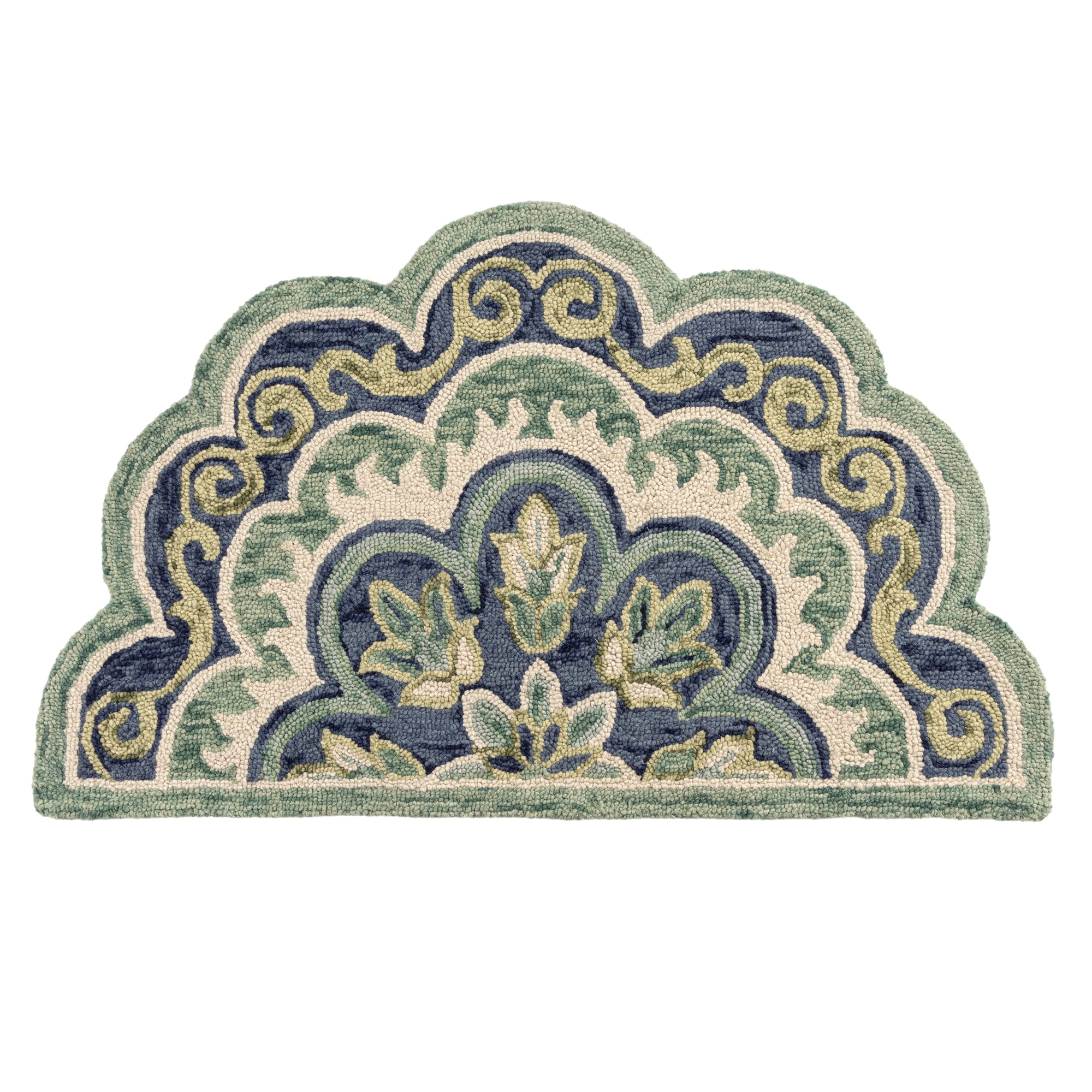 Ox Bay Emily 2'3" x 3'10" Green Floral Medallion Indoor Hearth Area Rug