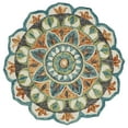 thumbnail image 1 of Ox Bay Enid 4' Round Rust /Teal Floral Medallion Indoor Area Rug, 1 of 9