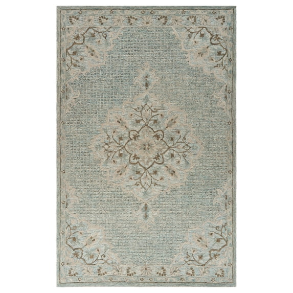 Ox Bay Epoch 9' x 12' Blue/Beige Medallion Hand-Tufted Wool Blend Indoor Area Rug