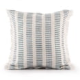 thumbnail image 1 of Ox Bay Eva 20" x 20" Blue/Ivory Striped Polyester Adult Decorative Throw Pillow, 1 of 9