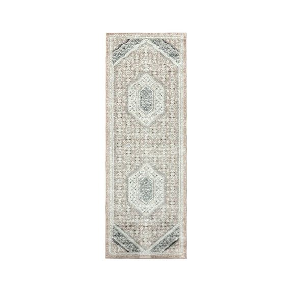 Ox Bay Diana 2'6" x 8' Pink/Ivory Medallion Stain and Fade Stain Resistant Indoor Runner Rug