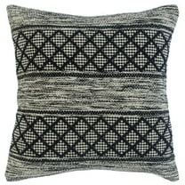 Ox Bay Marlee Gray/Black Diamond Striped Cotton Blend Adult Decorative Throw Pillow