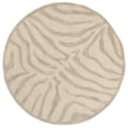 thumbnail image 1 of Ox Bay Gael 5' Round Beige/Gray Zebra Print Handmade Wool Indoor Area Rug, 1 of 7
