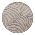 thumbnail image 1 of Ox Bay Gael 8' Round Beige/Gray Zebra Print Handmade Wool Indoor Area Rug, 1 of 7