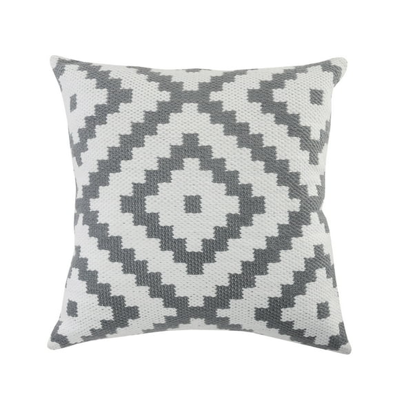 Ox Bay Geometric Indoor/Outdoor Throw Pillow , 20" x 20", White / Gray