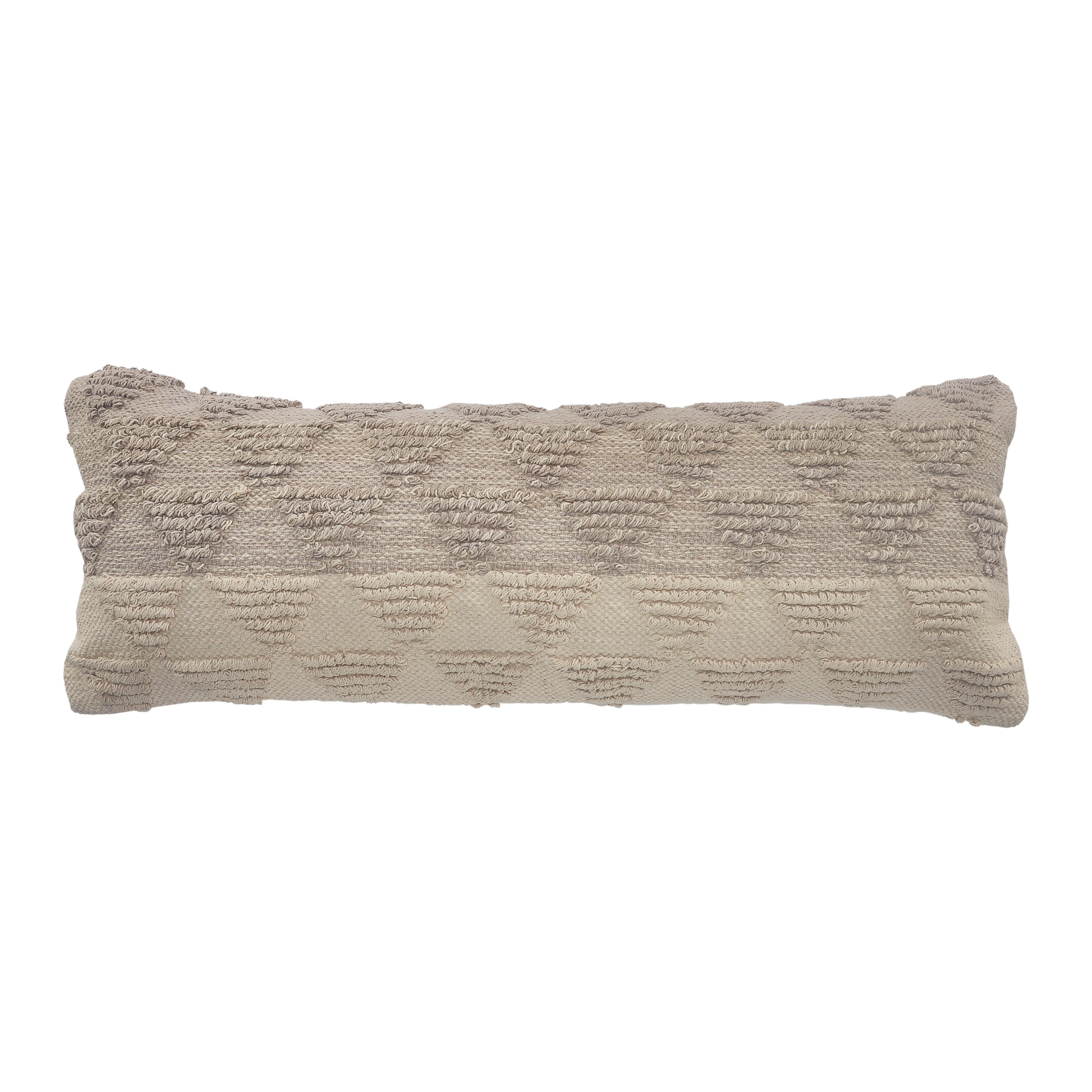 Small Lumbar Pillow Off-white and Gray Cute Lumbar Pillow  Cover-handmade-handwoven Decorative Pillow Bohemian Lumbar Bohemian Pillow  