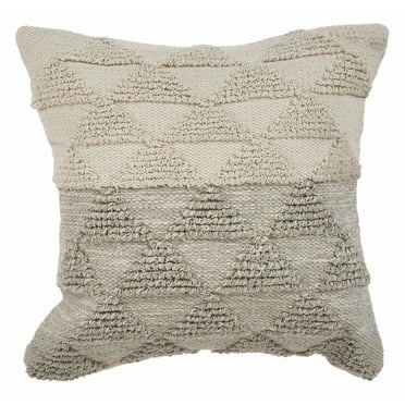 Ox Bay Miles 18" x 18" Gray/Tan Geometric Cotton Adult Decorative Throw Pillow