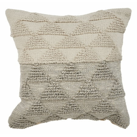 Ox Bay Geometric Textured Triangle Throw Pillow, Gray / Cream, 18" Square, Count per Pack 1