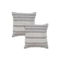 thumbnail image 1 of LR Home Ox Bay Gray Chevron All-Natural Cotton Square 2 Piece Pillow Cover Set, 1 of 6