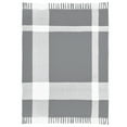 thumbnail image 1 of Ox Bay Gray/White Tartan Plaid Cotton Throw Blanket, 50" x 60", 1 of 9