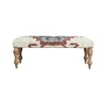 thumbnail image 1 of Ox Bay Hadley 47" Upholstered Indoor Accent Bench, Ivory/Red Kilim, 1 of 8