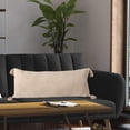 thumbnail image 1 of Ox Bay Hampton 14" x 36" Beige Solid Cotton Reversible Adult Decorative Throw Pillow, 1 of 10