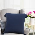 thumbnail image 1 of Ox Bay Hampton 20" x 20" Blue Solid Cotton Reversible Adult Decorative Throw Pillow, 1 of 7