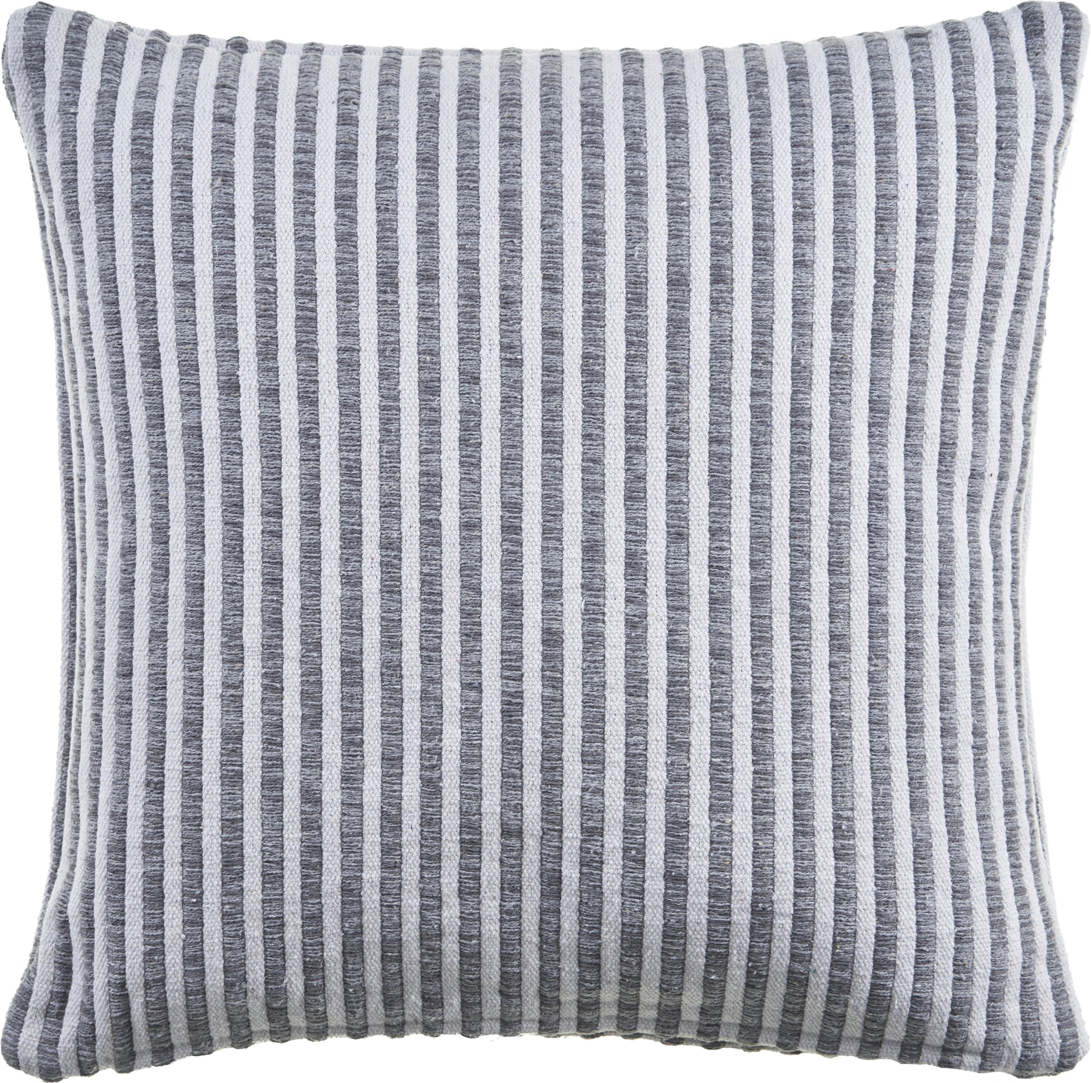 Ox Bay Hampton 22" x 22" Gray/Cream Striped Cotton Adult Decorative Throw Pillow Cover