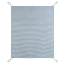 Ox Bay Hampton 50" x 60" Blue/White Striped Cotton Adult Decorative Throw Blanket