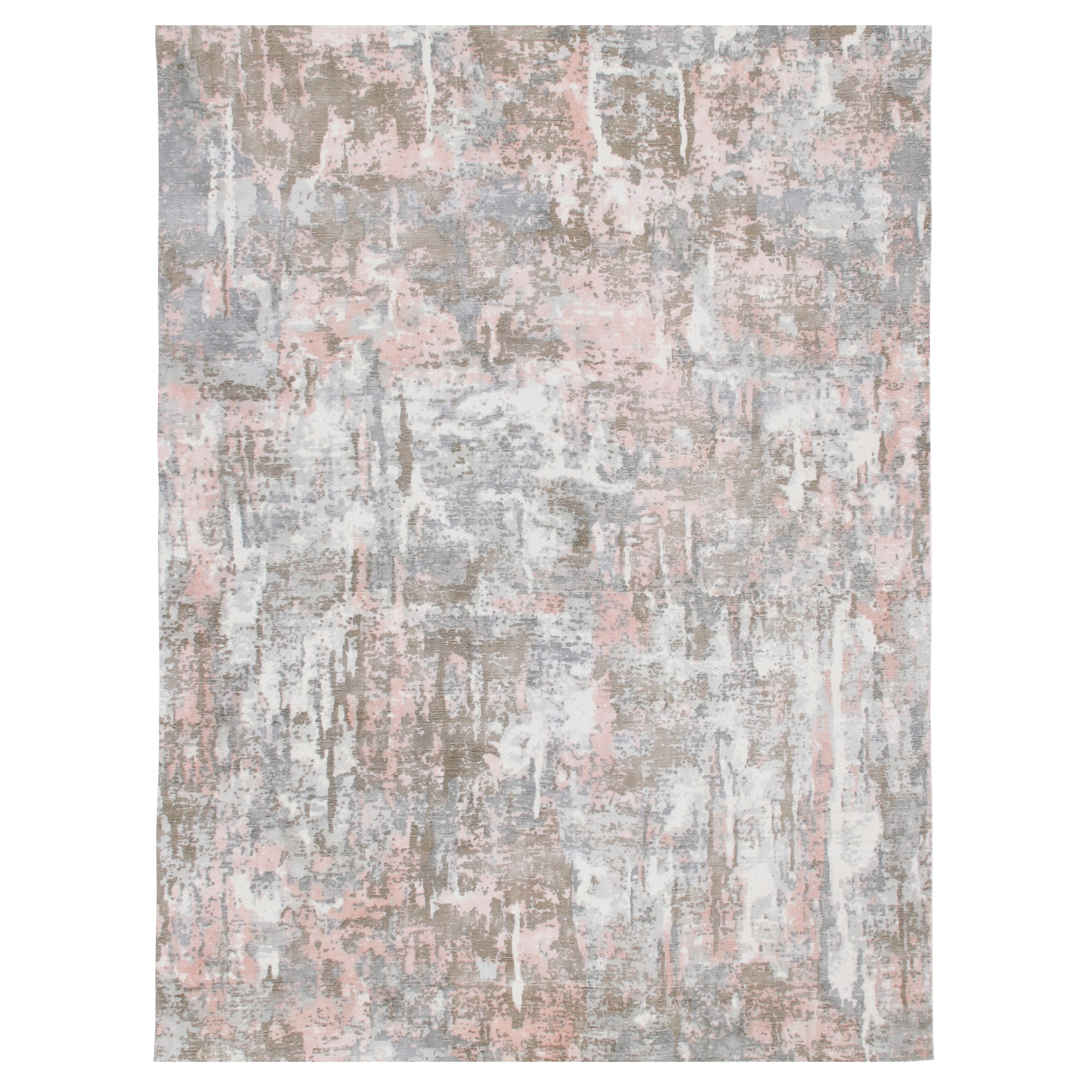 Ox Bay Hand Loomed Modern Abstract Desert Area Rug, Gray / Brown, 9' x 12'