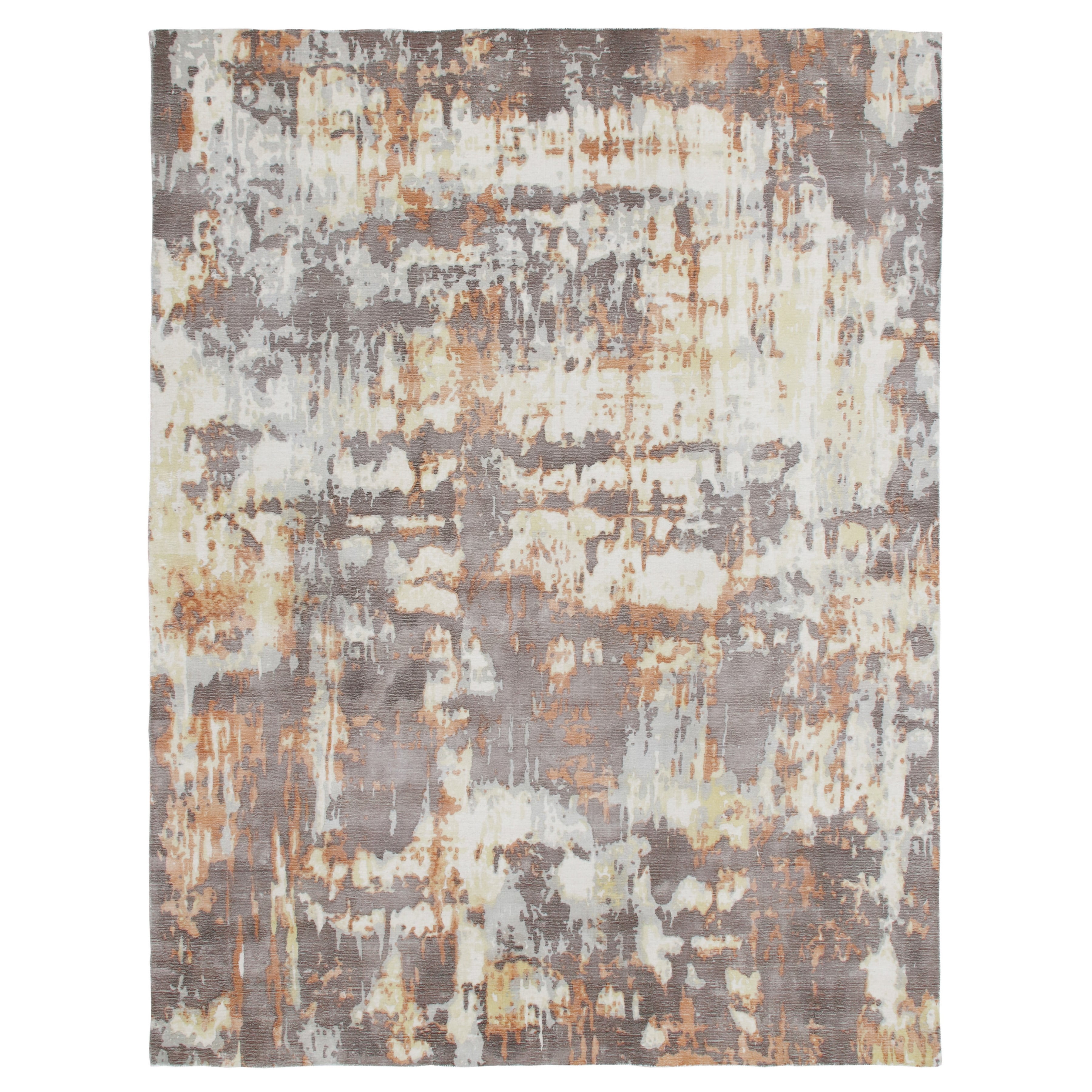 Ox Bay Hand Loomed Rustic Abstract Area Rug , Brown / Orange / Yellow, 2' x 3'