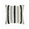 thumbnail image 1 of Ox Bay Herringbone Black / Cream Chevron Tufted Stripe Cozy Poly-Fill 20 In. X 20 In. Cotton Throw Pillow, 1 of 8