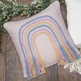 thumbnail image 1 of Ox Bay Hope 20" x 20" Braided Pastel Rainbow Abstract Cotton Adult Decorative Throw Pillow, 1 of 9
