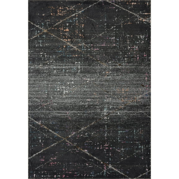 Ox Bay Impulse Charcoal Gray / Multi-color 5 ft. x 7 ft. 6 in. Abstract Distress Fusion Polypropylene Area Rug
