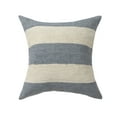 thumbnail image 1 of Ox Bay Irving 24" x 24" Blue/Ivory Striped Linen and Cotton Adult Decorative Feather Filled Pillow, 1 of 7
