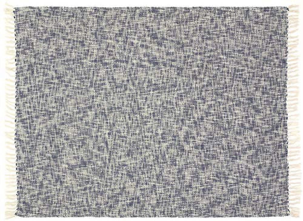 Organic Blue Cotton Reversible Throw Blanket 60" x 50"