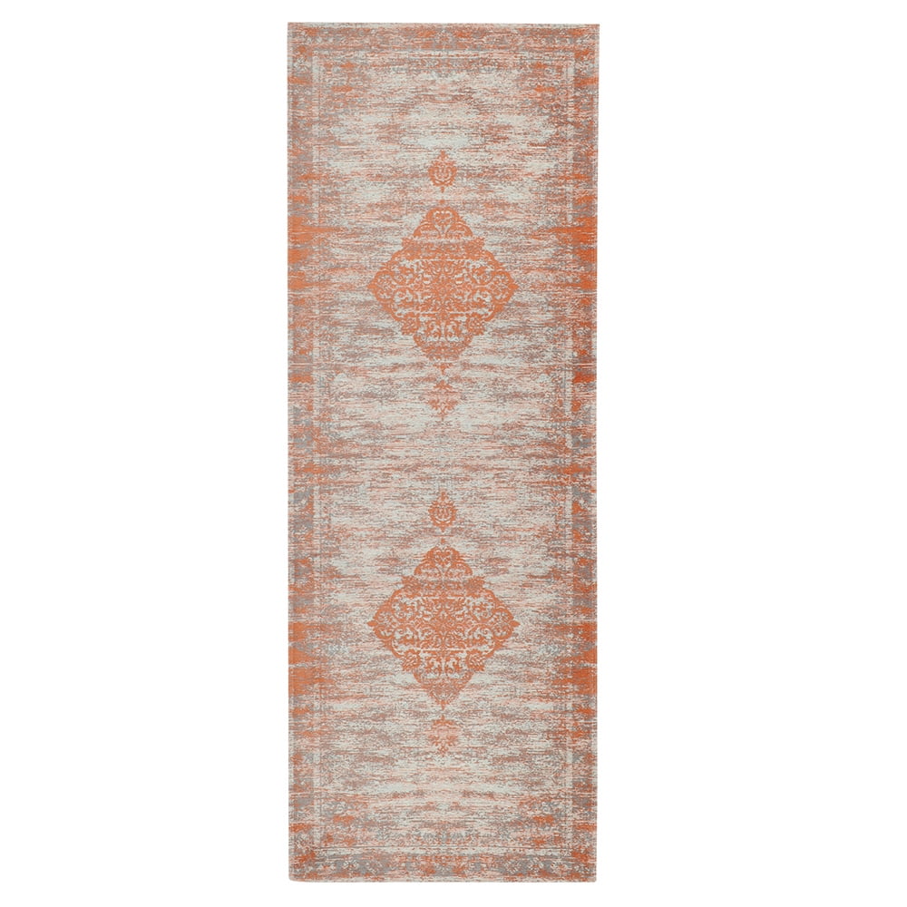 Ox Bay Jewel Medallion Distressed 2 Ft. 8 In. x 7 Ft. Victorian Rust Indoor Runner Rug