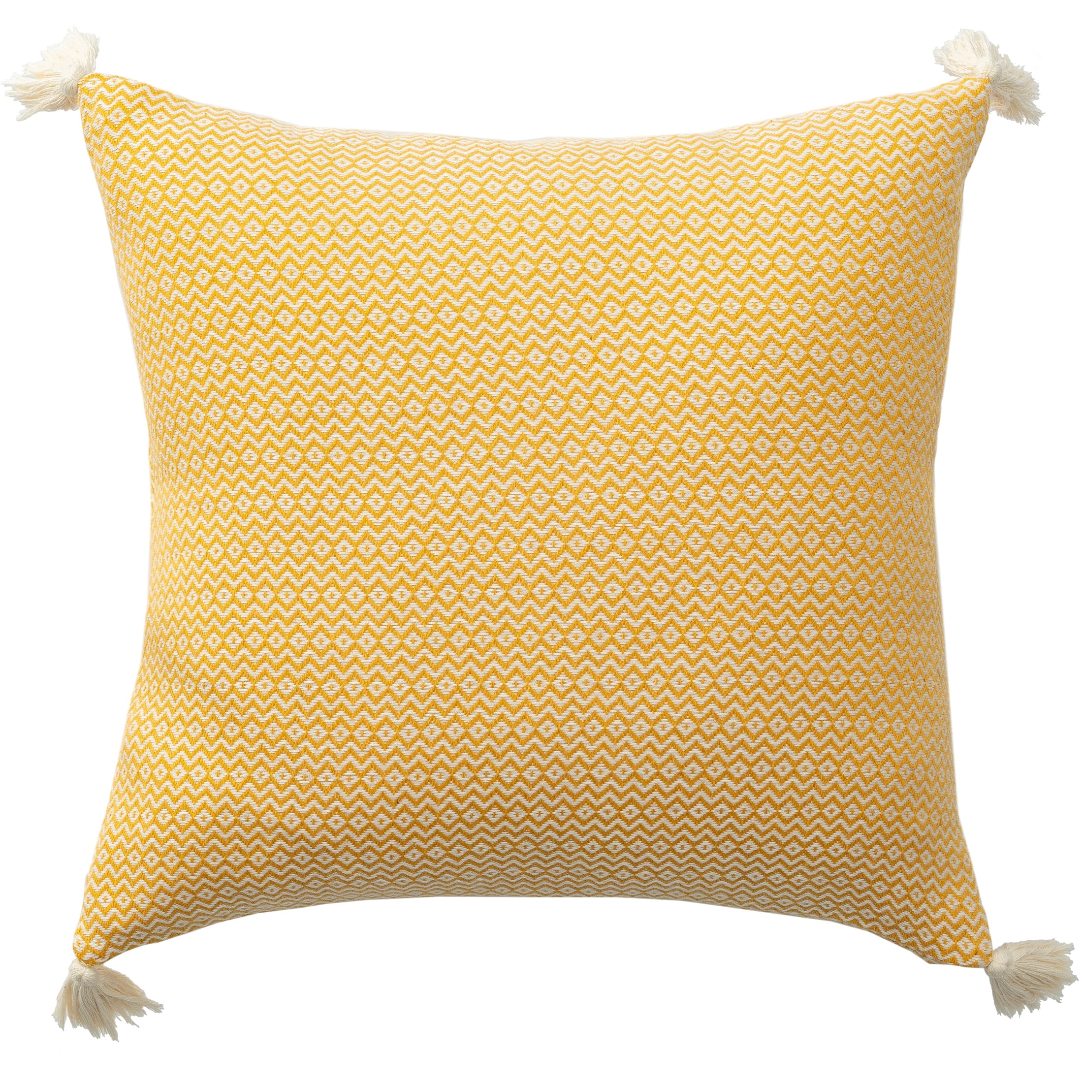 Sadie 18" Mustard Organic Cotton Chevron Pillow