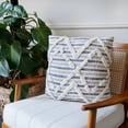 thumbnail image 1 of Laddha Home Designs Handwoven Over Tufted Diamond Cotton Throw Pillow Cover - 18" - Blue and Tan, 1 of 7