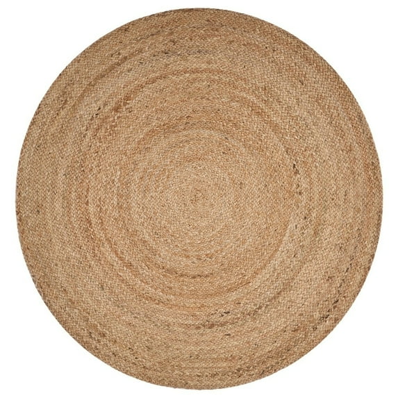 Ox Bay Cora 4' Round Brown Hand-Braided Natural Jute Indoor Area Rug