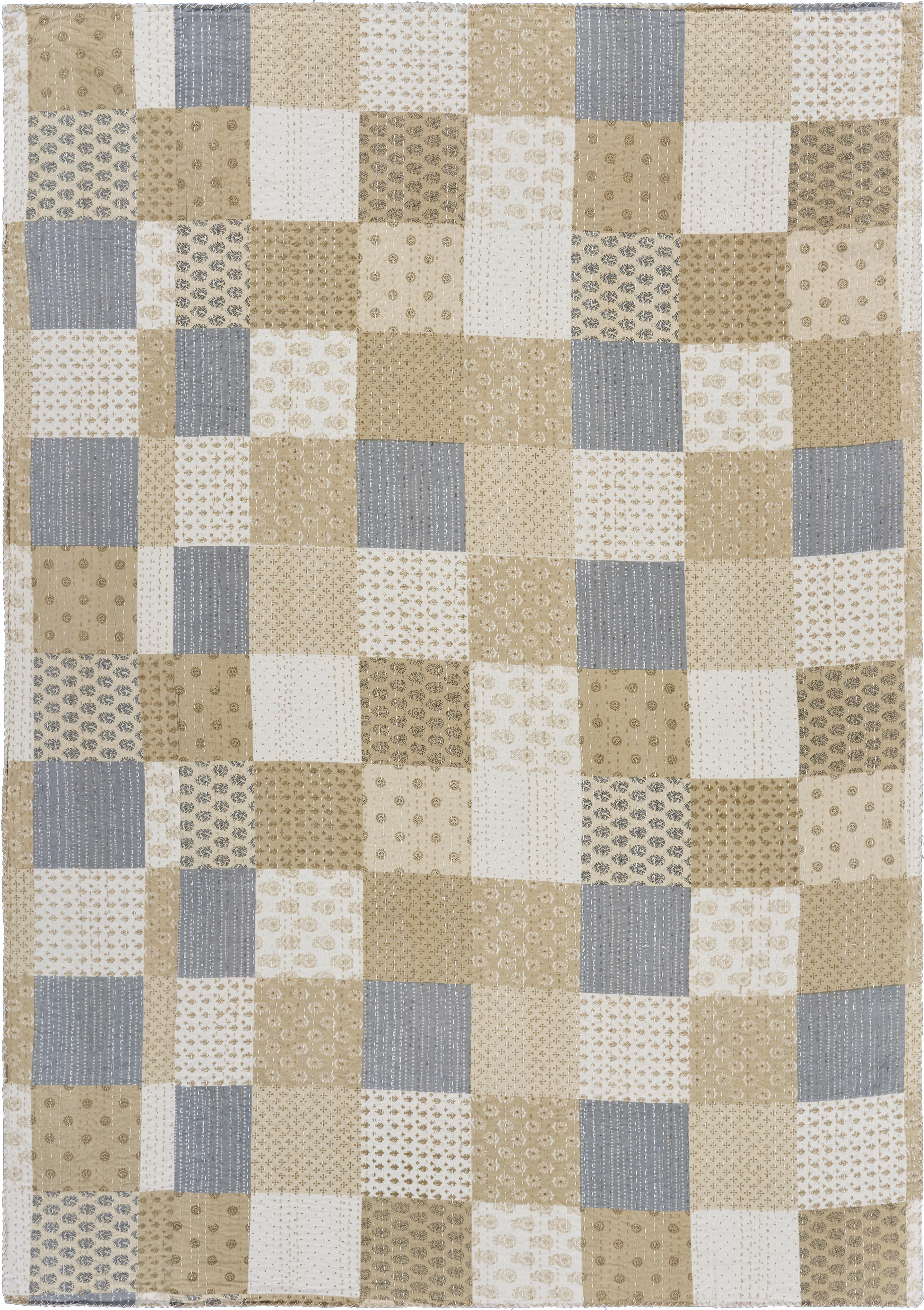 Soft Nude Cotton Patchwork Throw Blanket