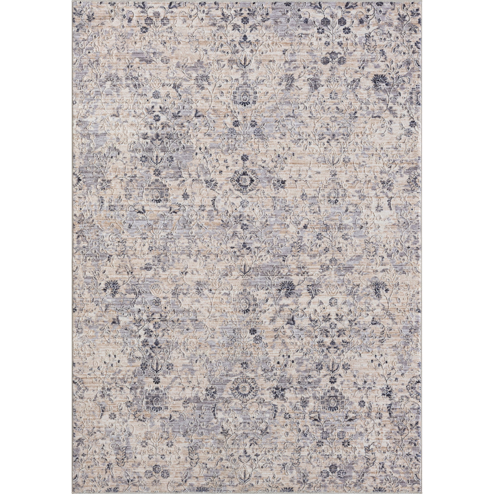Multicolored Floral Polyester Blend 4' x 6' Area Rug