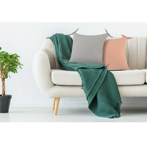 Ox Bay Lucerne 16" x 24" Gray Reversible Cotton Adult Decorative Throw Pillow Cover