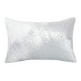 thumbnail image 1 of Ox Bay Mabel Abstract Glam Polyester Hand Woven Lumbar Pillow, Ivory/Silver, 16" x 24", 1 of 11