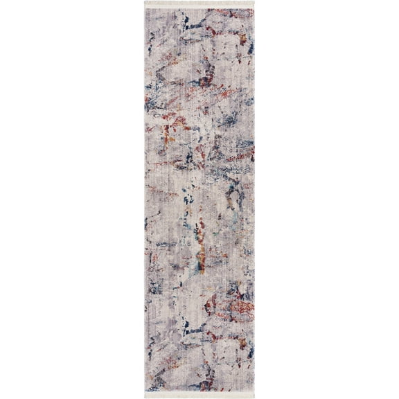 Ox Bay Mirage Abstract Runner Traditional Runner Rug, Blue