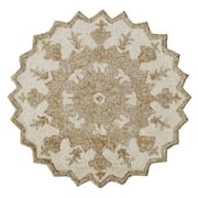Ox Bay Mojave Medallion Transitional Area Rug, 3' Round, Beige / White