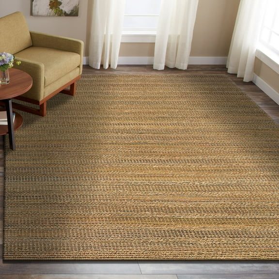 Ox Bay Natalia 5' x 7'9" Brown/Multi Striped Braided Jute Indoor Area Rug