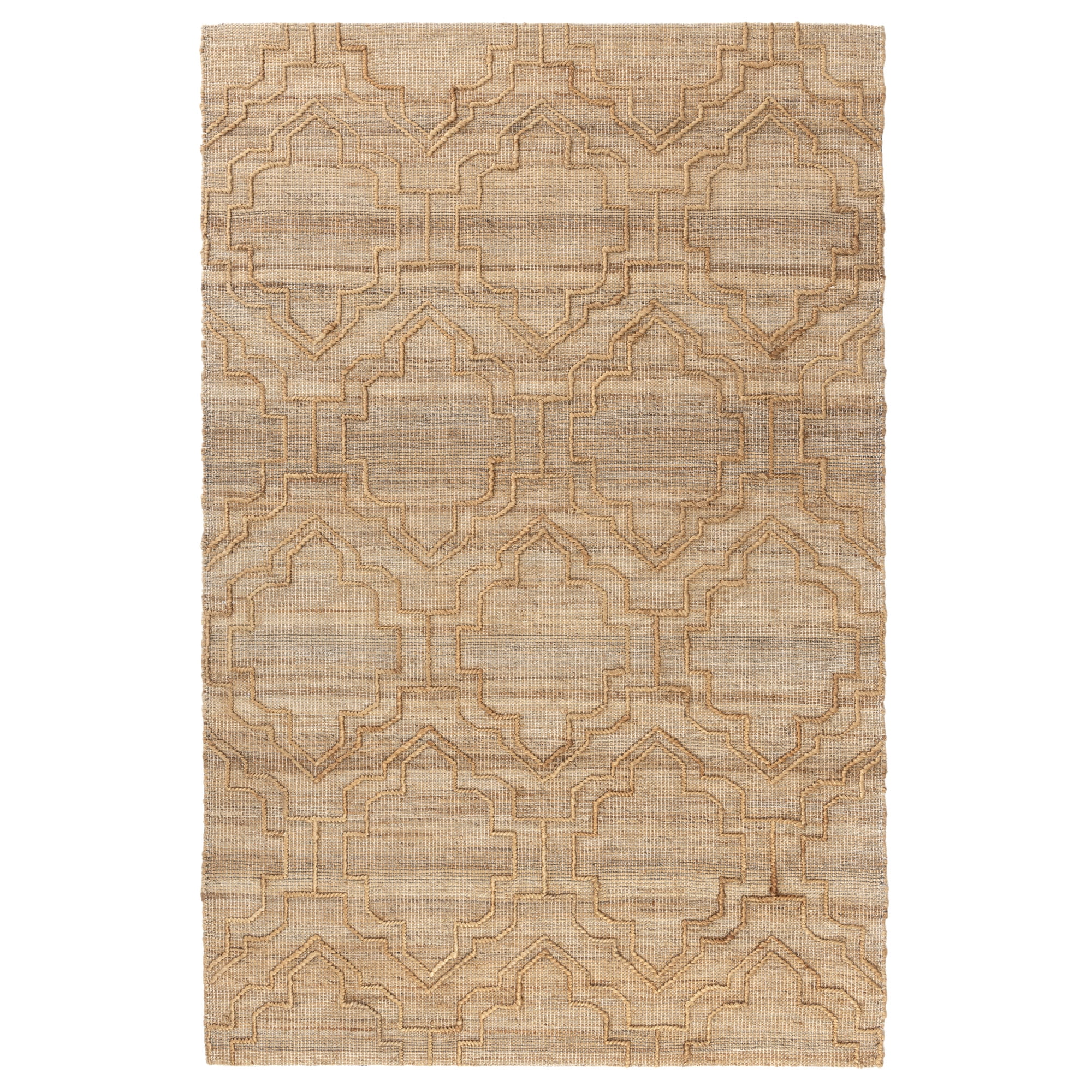 Ox Bay Nel Trellis Modern Hand-Woven Jute Indoor Area Rug, Natural, 7'9" x 9'9"