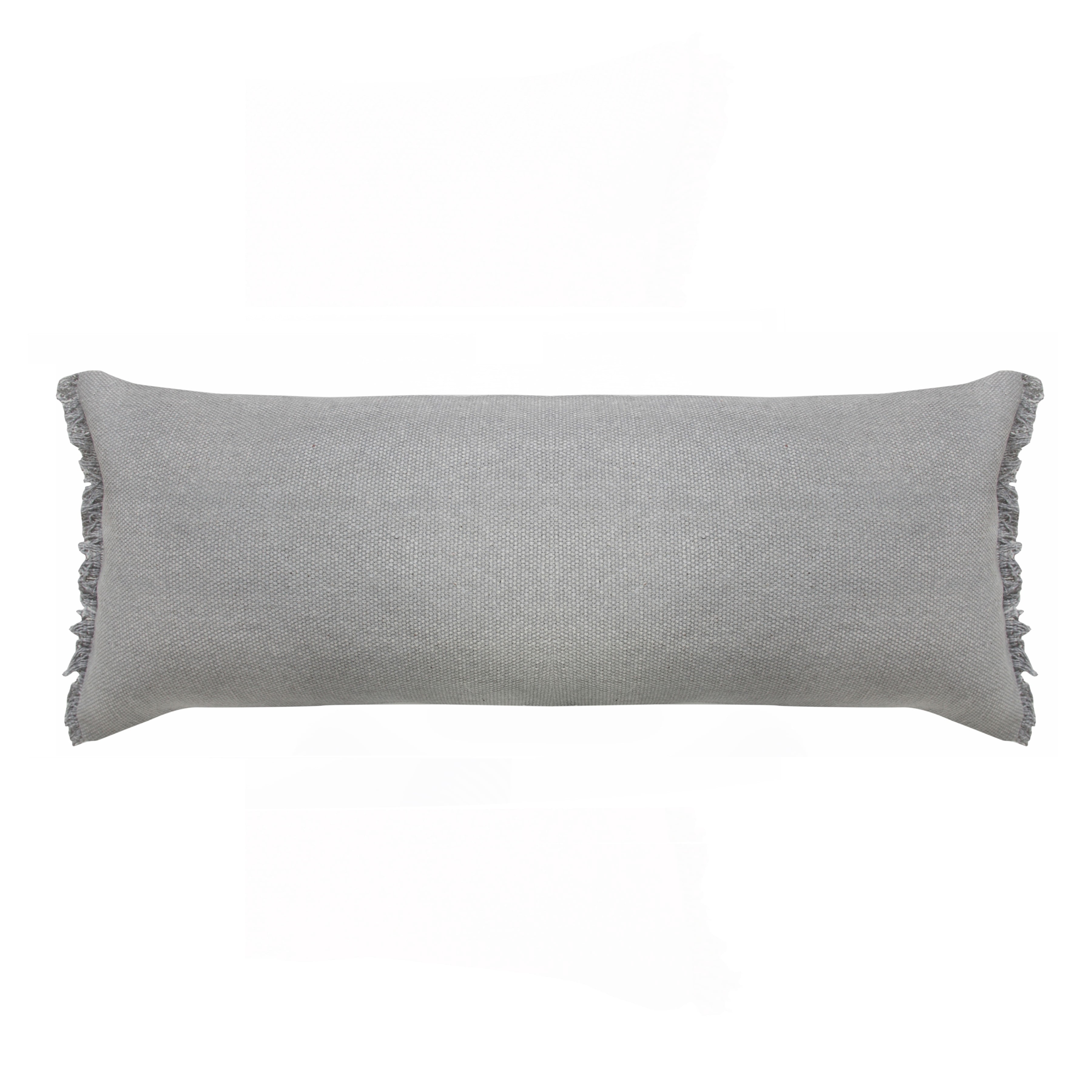 Ox Bay Nellie 14" x 36" Gray Soild Cotton Adult Decorative Lumbar Throw Pillow