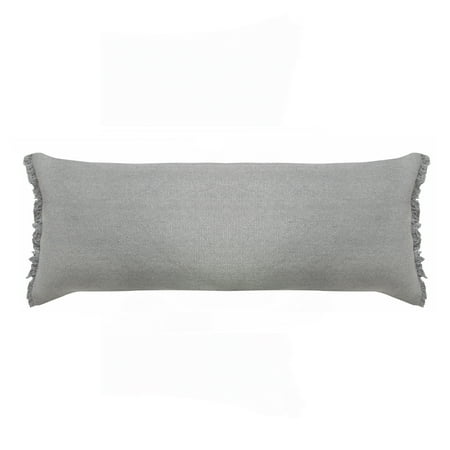 Ox Bay Nellie 14" x 36" Gray Soild Cotton Adult Decorative Lumbar Throw Pillow