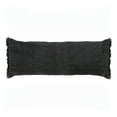 thumbnail image 1 of Ox Bay Nellie 14" x 36" Jet Black Fringed Cotton Adult Decorative Lumbar Throw Pillow Cover, 1 of 11