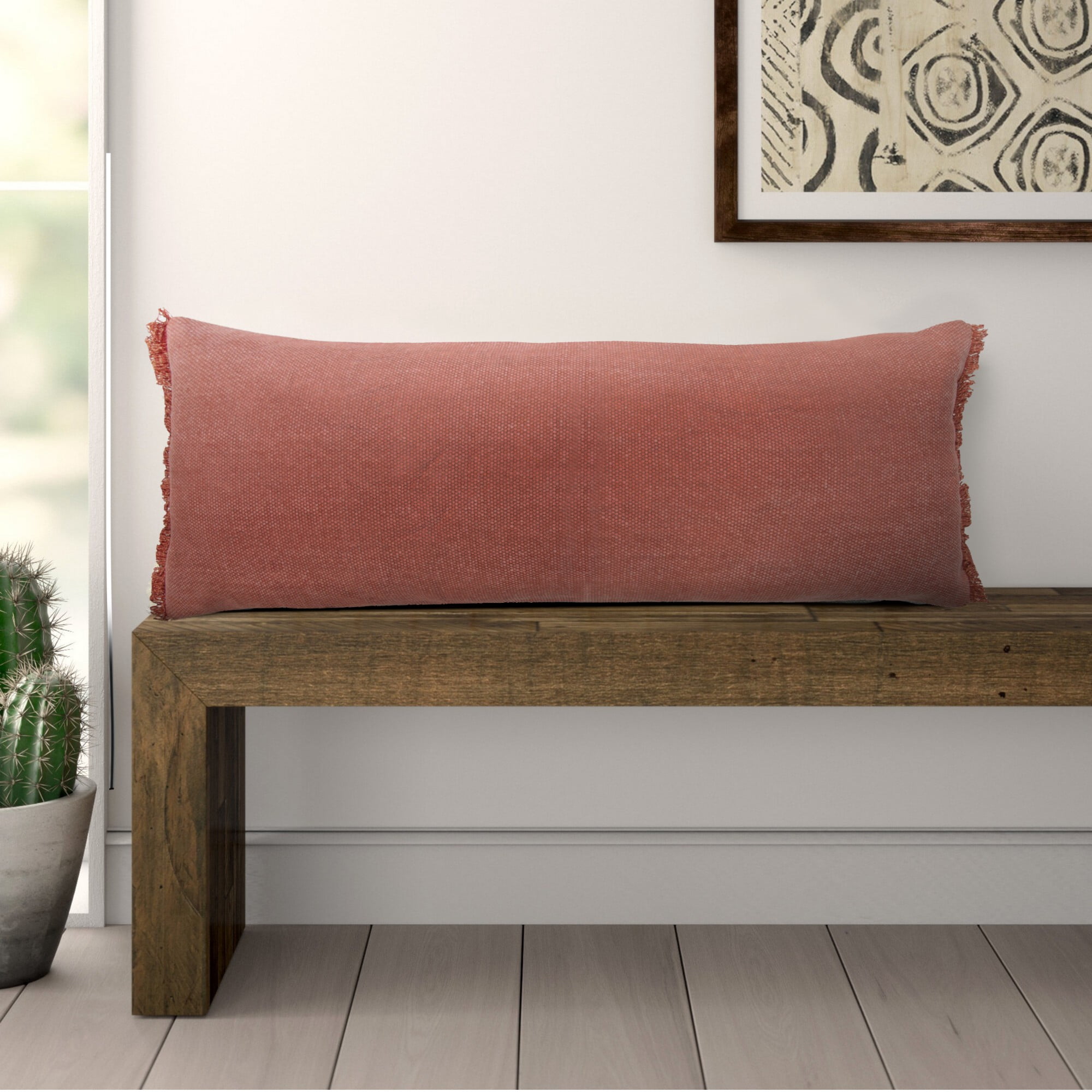 Harlow Hill Pink Solid All-Natural Cotton Pillow Cover