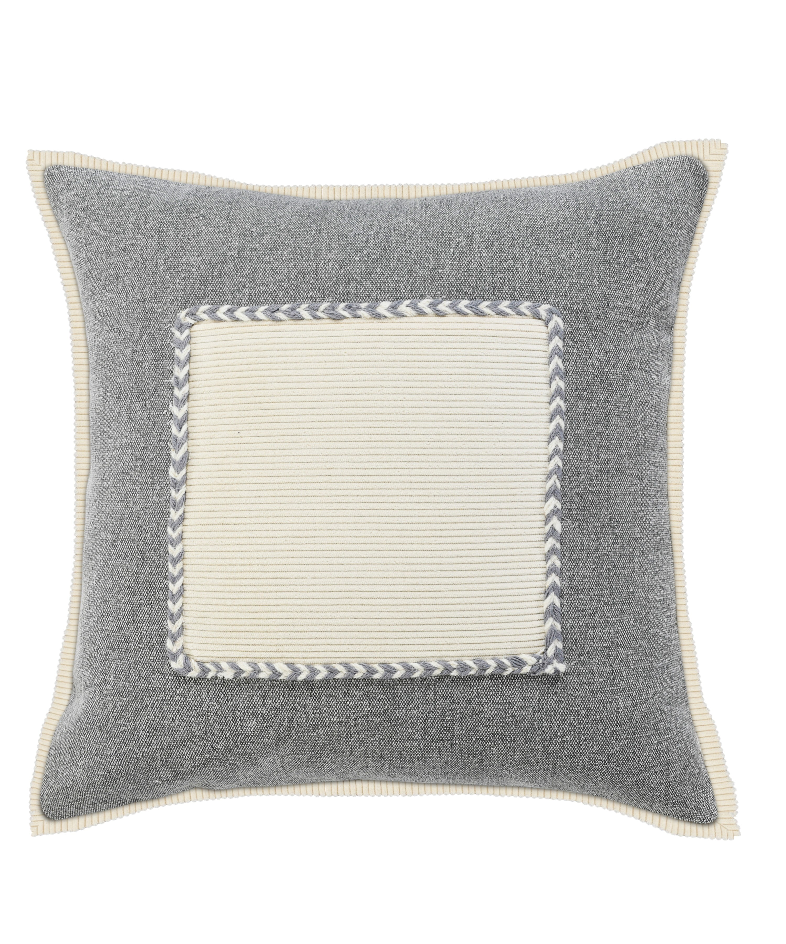 Ox Bay Neutral Riviera Framed Throw Pillow, Gray / Cream, 20" x 20
