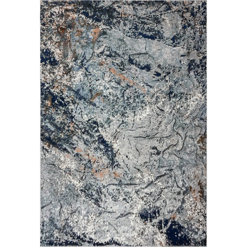 Arctic Oasis Abstract Area Rug, Gray and Blue, 5' x 7'