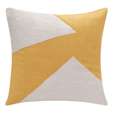 Ox Bay Ochre/Ivory Stacy Garcia Modern Glam Colorblock Handmade Decorative Indoor Throw Pillow 20" x 20"