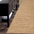 thumbnail image 1 of Ox Bay Ollie 2'6" x 7'9" Brown/Gold Striped Braided Jute Indoor Runner Area Rug, 1 of 10