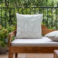 thumbnail image 1 of Ox Bay Olympia 22" x 22" Beige/White Palm Leaf Tropical Indoor/Outdoor Decorative Throw Pillow Cover, 1 of 10